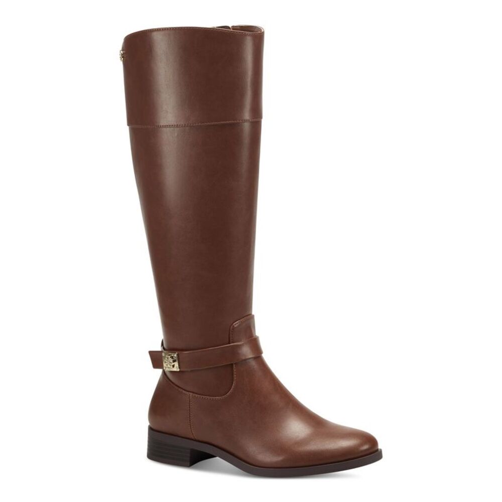 CHARTER CLUB Womens Brown Johannes Round Toe Zip-Up Riding Boot 8.5 M